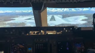 Boeing 747 cockpit landing in Anchorage Alaska [upl. by Alexina]