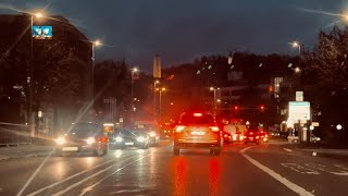 4k Germn 🇩🇪night time Drive from Zuggenweiler to Ravensburg 8 November 2024 [upl. by Tedmund]