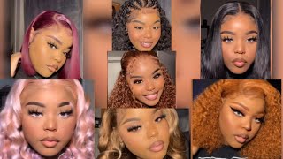 Come with me to watch installing lace wig🤗compilation💓💕lacewiginstallationvideo [upl. by Aetnahs]