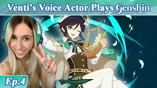 Ventis English Voice Actor plays GENSHIN IMPACT Part 4  Pulling for Bard Boy [upl. by Yraeg862]