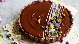 Chocolate Caramel Tart  Crunchy Crust Delicious Dessert [upl. by Celle]