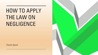 Application of Negligence A Level Law [upl. by Annaihs329]