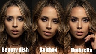 Beauty dish vs Softbox vs Umbrella  Light Modifiers Compared [upl. by Pedrotti]