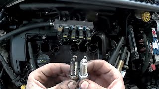 Peugeot 207 14 vti Spark Plugs Replace P0351 P1337 P1340 Fault Codes [upl. by Bergin]