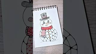 Dessin bonhomme de neige  Partie 2 christmas dessin shortsart drawing zenart zentanglart [upl. by Ihculo]