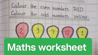 Maths worksheetEven odd maths worksheet for UKG LKG 1st and 2nd class maths  Dolly Solly TV [upl. by Nesrac]