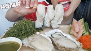 ASMR GIANT OYSTERS  FRESH SEAGRAPES  SEAFOOD SAUCE EATING SOUNDS NO TALKING  SASASMR [upl. by Asik]