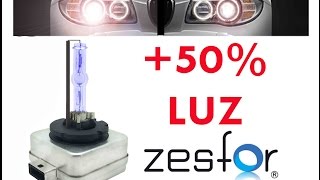 Bombillas de Xenon ZesfOr® 50 LUZ D2S D1S y D2R en 6000k y 4300k [upl. by Ailimaj]