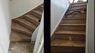 Rénovation dun escalier bois étape par étape [upl. by Azzil]