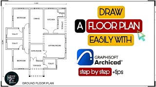 Draw A Floor Plan Easily With Archicad Step by Step  Tips archicad [upl. by Vachil407]