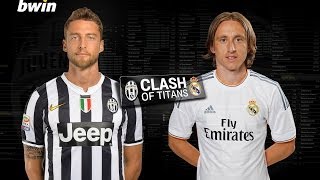 Juventus v Real Madrid Marchisio and Modric go headtohead [upl. by Palecek]