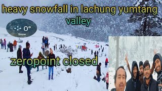 Heavy snowfall in lachung yumtang valley  Snowfall In Yumthang  zeropoint closed [upl. by Rex]