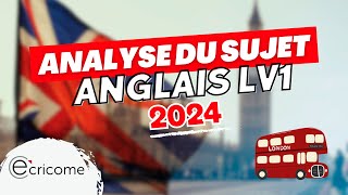 ANGLAIS LV1 ECRICOME 2024 analyse du sujet [upl. by Ienttirb992]