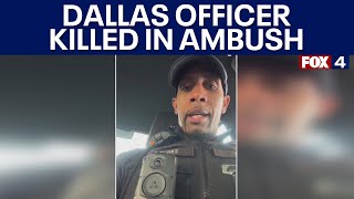 Dallas police shooting Rookie officer killed in ambushstyle attack [upl. by Arracat410]