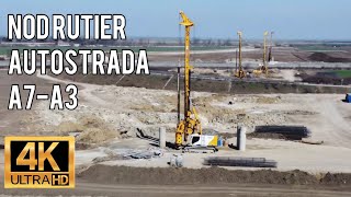 Autostrada Moldovei A7 Nod Rutier A7A3 Situatia lucrarilor de infrastructura 19032023 4K Video [upl. by Nidia782]