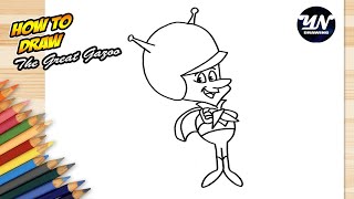 How to Draw The Great Gazoo from The Flintstones [upl. by Melone75]