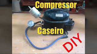 Como fazer compressor de ar com motor de geladeira [upl. by Selrahc97]