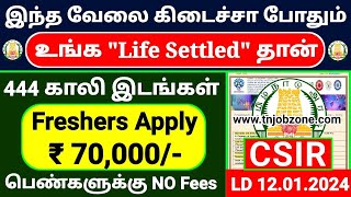 PERMANENT GOVERNMENT JOBS 2024 IN TAMILNADU😍CSIR SOASO GOVERNMENT JOBS 2024👉TN GOVERNMENT JOBS 2024 [upl. by Aihsetan]