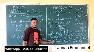 Pressure  Pressure in Solids and Liquids  JAMB Physics pressure jamb putme jonahemmanuel [upl. by Mutz454]