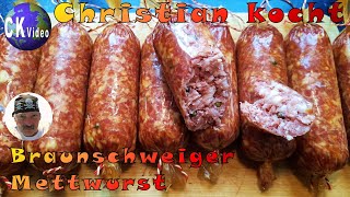 🍴Christian kocht🍴 Vlog 130 die leckerste 🐷Mettwurst🐷 Original Braunschweiger 🐷 mit 🧄Knoblauch🧄 [upl. by Parik173]