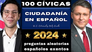 Examen 100 Preguntas Cívicas Español para aspirantes exentos 2024 ciudadania americana en espanol [upl. by Mars178]