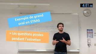 Exemple de grand oral en STMG et les questions potentielles que lon maurait posées [upl. by Ladnyc]