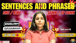 Sentences and phrases  Practice set RMS Exam date 2024  English Grammar  Vikramaditya Academy [upl. by Isayg]