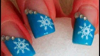 Schneeflocken  Winter  Nageldesign für Anfänger  Stamping Nailart selber machen Tutorial [upl. by Lada]