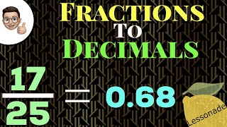 Fractions To Decimals  11plus  gcse  lessonade [upl. by Valera]