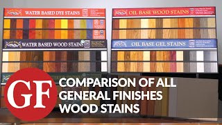 Comparison of all General Finishes Wood Stains [upl. by Kempe]