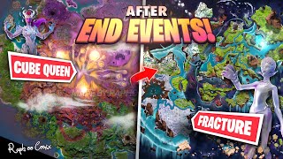 Fortnite Maps after END EVENTS CUBE QUEEN returns… Blackhole Flip and Fracture EVOLUTION [upl. by Neffirg]