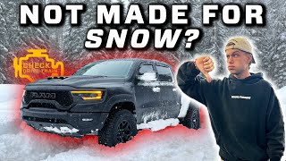 I BROKE MY DODGE RAM TRX BY DRIFTING IT IN SNOW [upl. by Akire186]