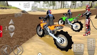 Offroad Outlaws driving orange and yellow motocross quad bike off road 4x4 game [upl. by Ahtnamys]