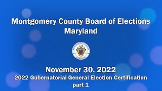 2022 Gubernatorial General Election Certification Video 1  November 30 2022 [upl. by Asiaj]