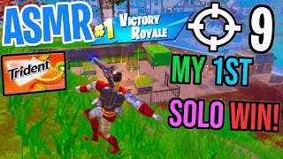 ASMR Gaming 😴 Fortnite My 1st Solo Win Relaxing Gum Chewing 🎮🎧 Controller Sounds  Whispering 💤 [upl. by Dorina]