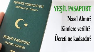 Yeşil Pasaport nasıl alınır Kimlere verilir Ücreti ne kadardır [upl. by Iruahs]