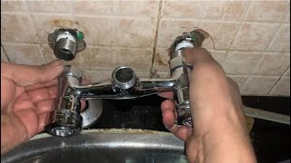 Kitchen sink mixer replacement at home  mixer installation complete [upl. by Notyalk]