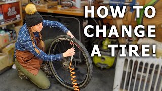 How to change a tubeless mountain bike tire  Syd Fixes Bikes [upl. by Elehcin]