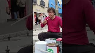 Bucket drummer busking México [upl. by Eelesor]