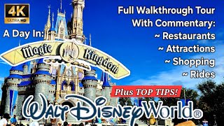 Magic Kingdom Walkthrough Guide Disneyworld Day Rides Restaurants amp Shops  Disney World [upl. by Aneerol661]