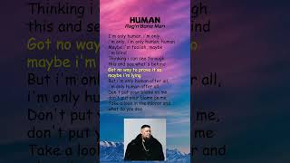 RagnBone Man  Human Lyrics shorts [upl. by Norreht]