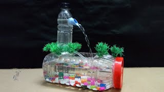 Easy water fountain with plastic bottle making at home Bottle fish tank [upl. by Anitnahs]