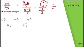 KPSS2011 Rasyonel Sayılar Çıkmış Soru [upl. by Euqinor934]