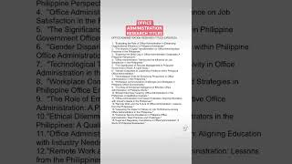 OFFICE ADMINISTRATION RESEARCH TITLES docedpadama researchwriting [upl. by Abil]