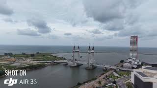 Journey Fly From Masjid Kristal To Drawbridge Kuala Terengganu  Non Editing Colour  dji Air 3s [upl. by Las38]