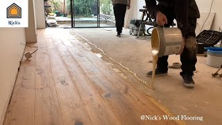 How To Install Engineered Hardwood Flooring Glue Down  Time Lapse [upl. by Cannon]