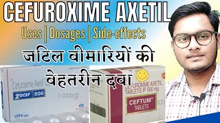 Cefuroxime  Cefuroxime axetil 500mg  Ceftum 500 uses hindi  Cefakind 500mg tablet uses in hindi [upl. by Ymarej270]