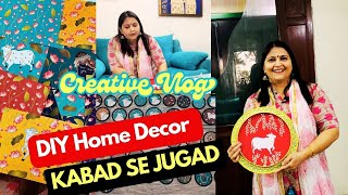 Creative Vlog 30  DIY Wall Decor  Reuse Dry Fruit Plate  Pichwai Decoupage [upl. by Montfort200]