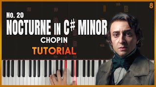 NOCTURNE in C MINOR no 20 by Chopin  Piano Tutorial Part 1 [upl. by Eltotsira]