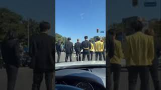 BTS Lucky fans Crosswalk Concert James Corden [upl. by Novj]